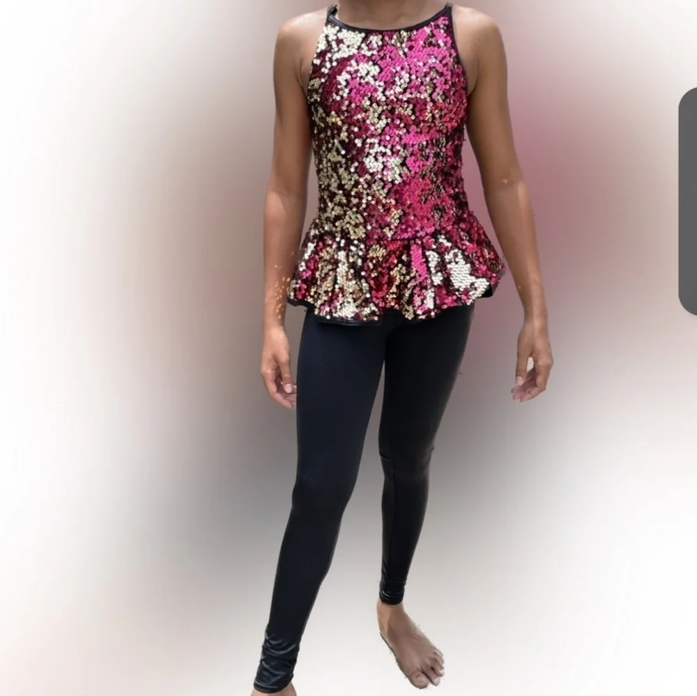 WEISSMAN one Piece sequins Dance Costume Jumpsuit size S